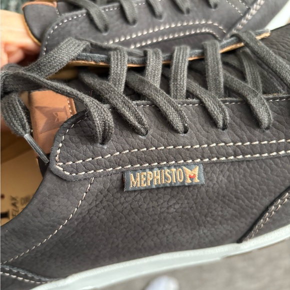 Mephisto Dark Gray Leather Sneakers Size 10 Never Worn - Picture 2 of 9